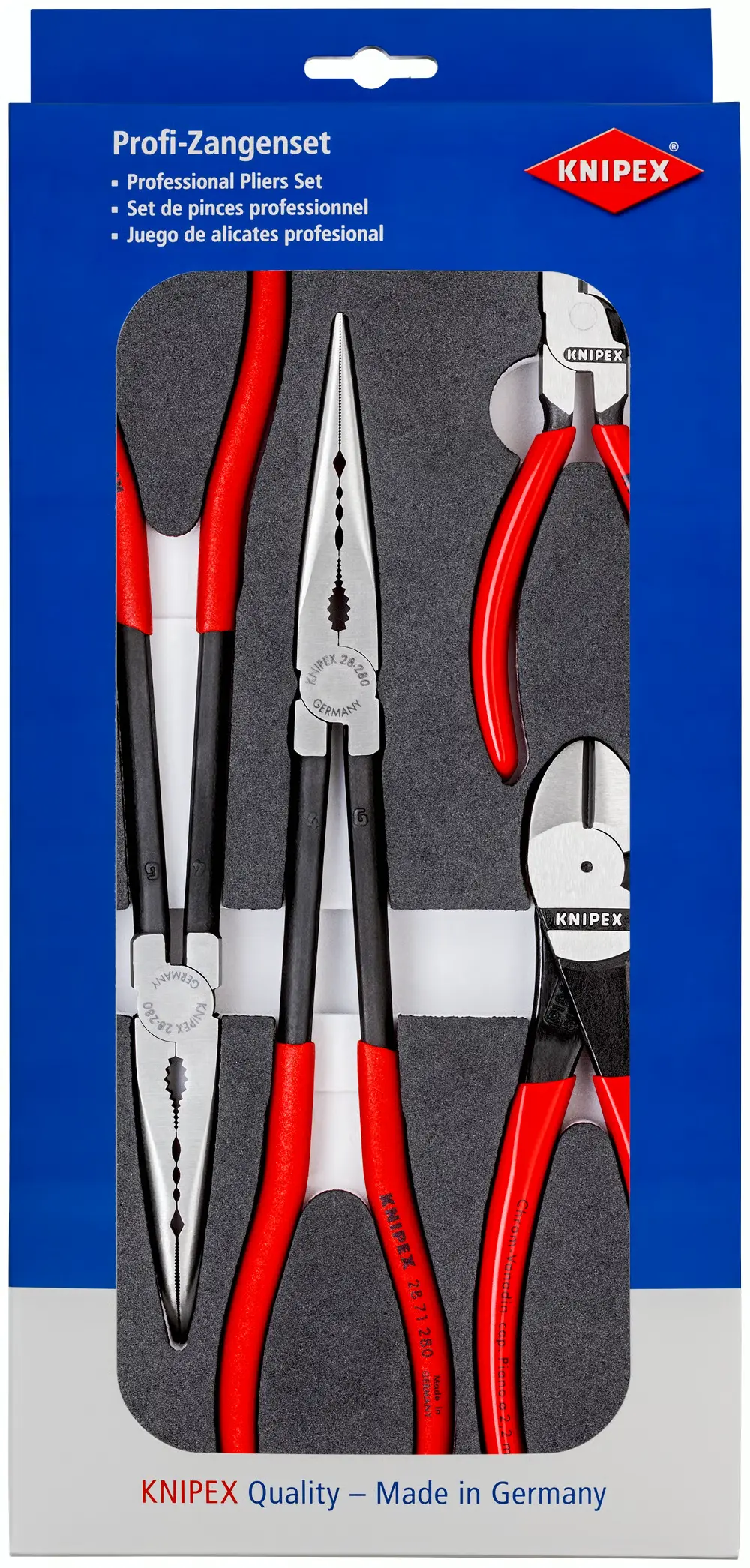 KNIPEX 00 20 01 V16 originálne balenie Originálne balenie sady klieští KNIPEX 00 20 01 V16
