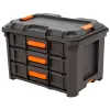 Vodotesný plastový box na náradie Tactix LOAD UP, 3 zásuvky - TC320423