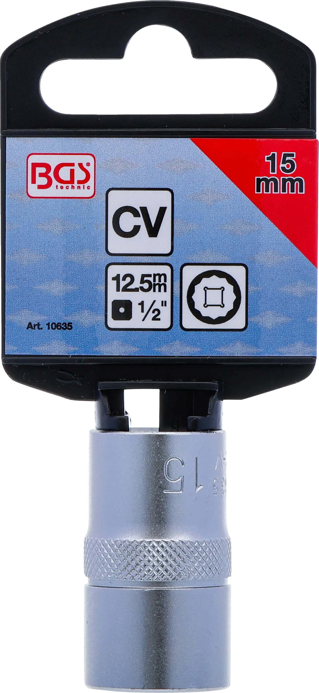 Balenie s etiketou nástrčného kľúča BGS 15 mm Balenie s etiketou nástrčného kľúča BGS 15 mm