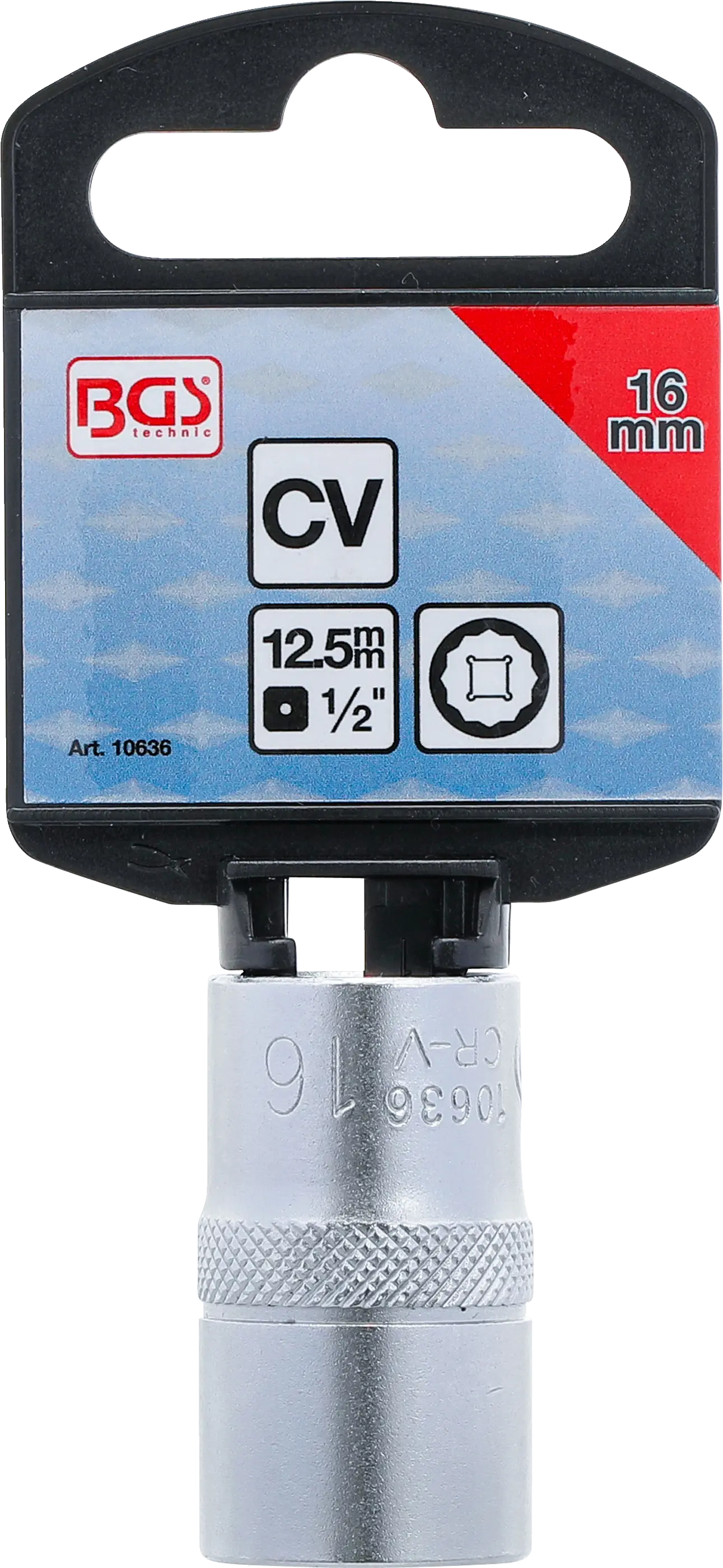 Balenie s etiketou nástrčného kľúča BGS 16 mm Balenie s etiketou nástrčného kľúča BGS 16 mm