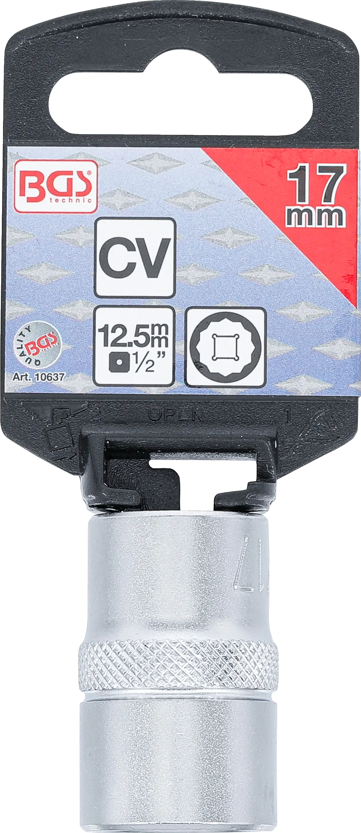 Balenie s etiketou nástrčného kľúča BGS 17 mm Balenie s etiketou nástrčného kľúča BGS 17 mm