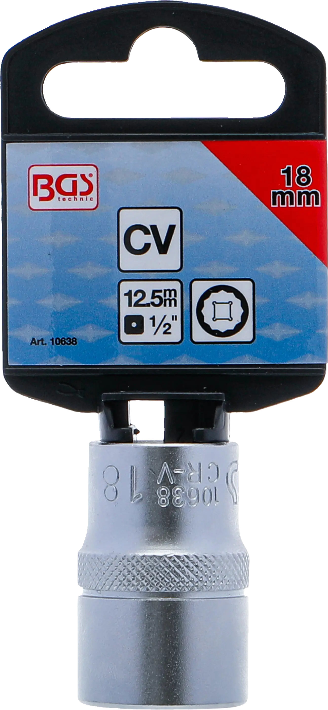 Balenie s etiketou nástrčného kľúča BGS 18 mm Balenie s etiketou nástrčného kľúča BGS 18 mm