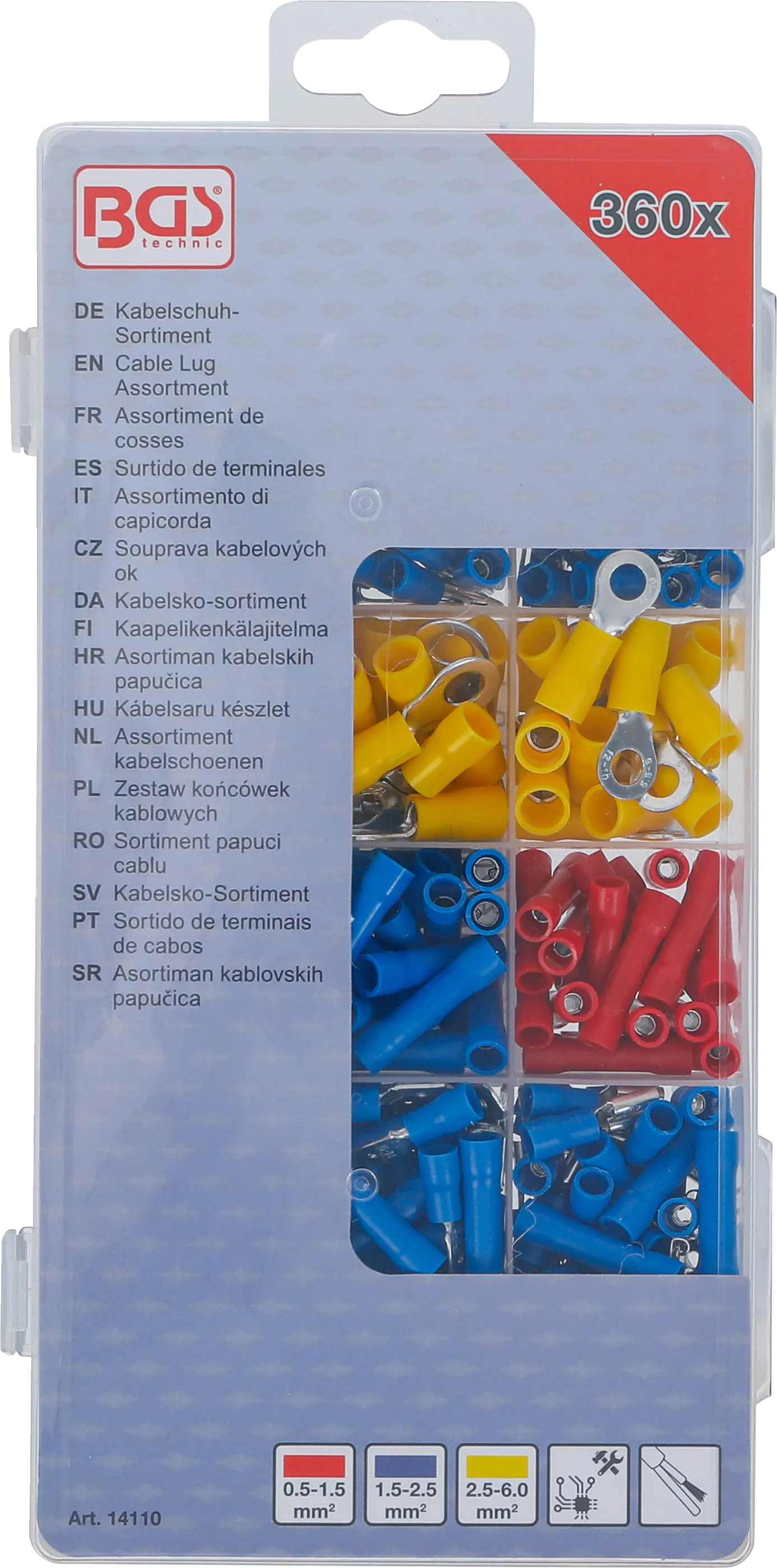 Balenie káblových ôk BGS B14110 Obal sady káblových ôk 360 ks BGS