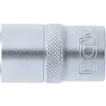 Bočný pohľad na nástrčný kľúč 1/2, 16 mm s matným chrómovaným povrchom – B10636