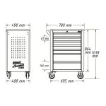 Technický výkres vozíka Hazet Assistent 176N-7 s rozmermi - HA270774