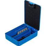 Bočný pohľad na sadu na opravu závitov M12 x 1,25 mm v modrom kufríku - B1959