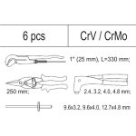 Vložka do zásuvky - kliešte nitovacie, 3x sada nitov, nožnice na plech, hasák 330mm - YT-55478