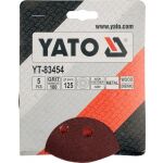 Brúsny papier 125 mm P60 s otvormi 5 ks suchý zips - YT-83452