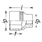 Pevnostný predĺžený nástrčný kľúč 17 mm 904SLg-17 - HA100576
