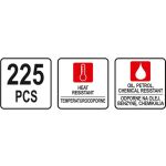 O kroužek gumové těsnící sada 225ks,3x1 - 22x2mm