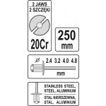 Nitovacie kliešte ručné 250 mm - YT-36007