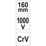 Kliešte predĺžené rovné 160mm VDE (1000V) - YT-21154