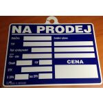 Štítok plastový \ Na predaj / Modro biely - 724250300