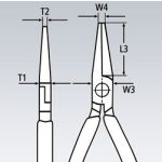 Polkruhové kliešte s britmi chrómované 200 mm - 2616200