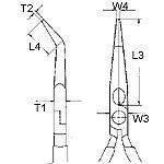 Zahnuté polkruhové kliešte 160 mm Knipex s dlhými čeľusťami - 3121160