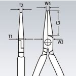 Rovné polkruhové kliešte 200 mm Knipex pre mechanikov - 3815200