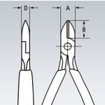 Bočné štiepacie kliešte pre elektroniku brunýrované 125 mm - 7552125