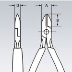 Presné bočné štiepacie kliešte na elektroniku brunýrované 125 mm - 7902125