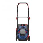 Predný pohľad na AKU kosačku na trávu Güde so skladacou rukoväťou a zberným košom na trávu - GU58400