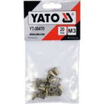 Oceľové nitovacie matice M3, 20ks - YT-36470