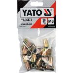 Oceľové nitovacie matice M6, 20ks - YT-36473