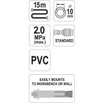 Navíjací bubón s hadicou na stlačený vzduch PVC 15m, priemer 10mm - YT-24240