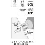 Stupňovitý kuželový vrták 6-38mm - YT-44740