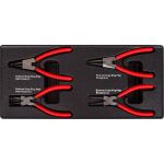 Sada klieští na poistné krúžky, 4 diely v plastovej výplni - H14019D