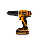 Bočný pohľad na kompaktnú aku vŕtačku Hoteche s prepínaním momentu – HTP800105