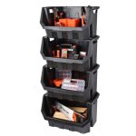 Stohovateľný plastový box na náradie, Tactix - TC320624