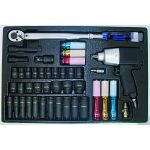 Momentový kľúč a uťahovák vo výplni do dielenského vozíka - TBR4607BAL