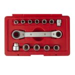 AHProfi obojstranný kľúč s nástavcami v kufri, 13 dielov - H0002