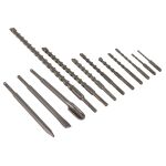 Vrtáky a sekáče SDS+ zo sady HT531004, rôzne veľkosti a tvary pre flexibilné použitie - HT531004