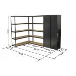 Rohový regálový systém s dielenskou skriňou - AH1006