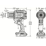 Technický výkres teplovzdušnej pištole s rozmermi a priemerom trysky, Hazet 9590-10 - HA265299