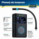 Prenosný aku kompresor HAZET s displejom a akumulátorom 5000 mAh – ADVKALHAZ2026
