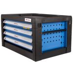 Modrá prenosná skrinka na náradie  AHProfi s madlami, 690x460x405mm - AH010003