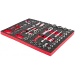 Profesionálna gola súprava 1/2”, 3/8” a 1/4” vo výplni, 62 ks - AH0262-1