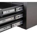 Detail vodiacich líšt zásuviek dielenskej skrinky AHProfi, zaisťujúcích hladký a tichý chod - AH1575