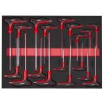 Sada imbus a torx kľúčov s rukoväťou v penovej výplni - AH61360R