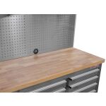 Drevená pracovná doska pojazdného stola AHProfi s dierovanou zadnou stenou - AH7218