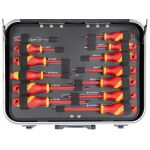 Elektrikárske skrutkovače s VDE certifikáciou, sada v plastovom kufri, 184 ks - AH803184