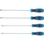 Skrutkovače TORX s čiernymi hrotmi, sada 4 kusov, čepeľ dlhá 250 mm, kvalitná oceľ - B74541
