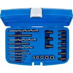 Kompletné usporiadanie prvkov sady na zalomené skrutky v plastovom puzdre- B8462