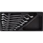 Sada očkových zahnutých kľúčov 8 dielov vo výplni do dielenského vozíka - H14019D-set