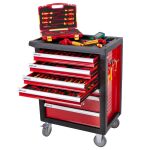 Dílenský vozík pro elektrikáře se 7 zásuvkami a izolovaným nářadím - H14019VDE