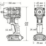Technický výkres AKU rázového uťahováku 1/2