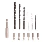 Sada vrtákov a bitov s magnetickým držiakom pre aku vŕtačku Hoteche - HTP800111