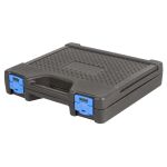 Pevný plastový kufrík s modrými západkami na uloženie sady očkoplochých račňových kľúčov - LI1108