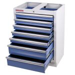 PROFI modrá celokovová skriňka s 7-mi zásuvkami - MTGC1307